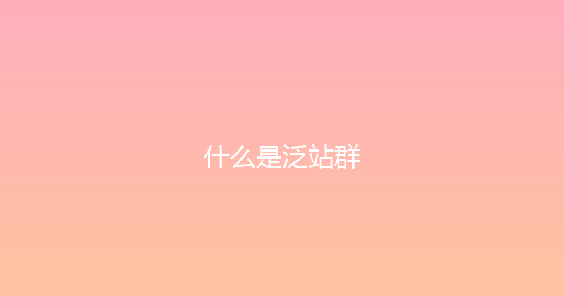 什么是泛站群 封面图