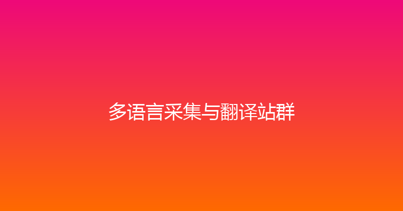 多语言采集与翻译站群 封面图