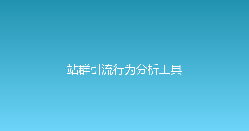 站群引流行为分析工具 封面图
