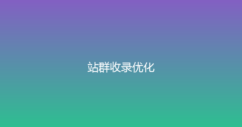 站群收录优化 封面图